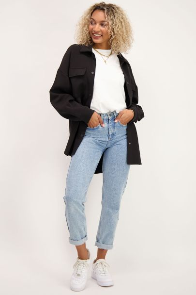 Zwarte lange blouse 