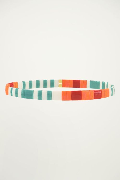 Oranje armband met platte kralen My Jewellery
