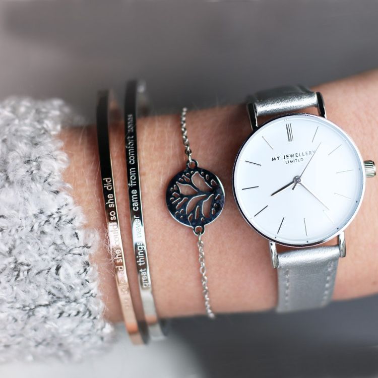 Horloge klein zilver
