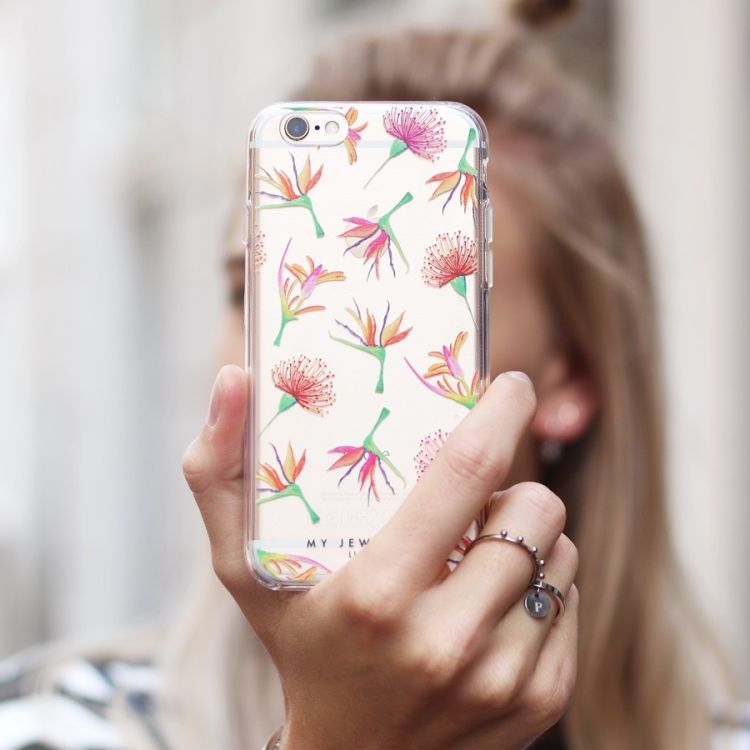 Telefoonhoesje bloemenprint iPhone
