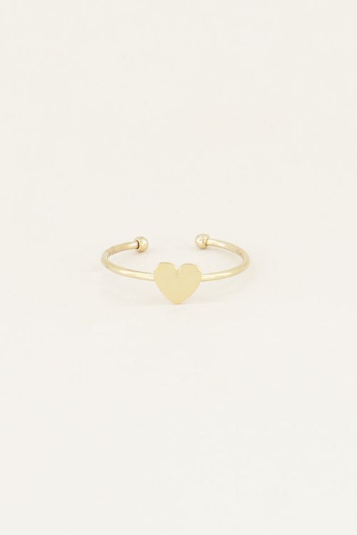 sierlijke ring sterling zilveren ring met een met goud gevuld klein hartje Gewoon een kleine hartring Sieraden Ringen Midiringen 