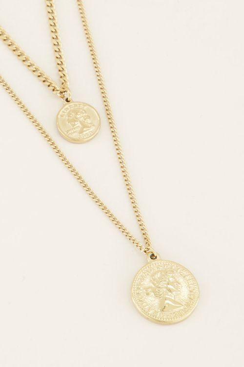 Double necklace with coin, Long necklace My Jewellery