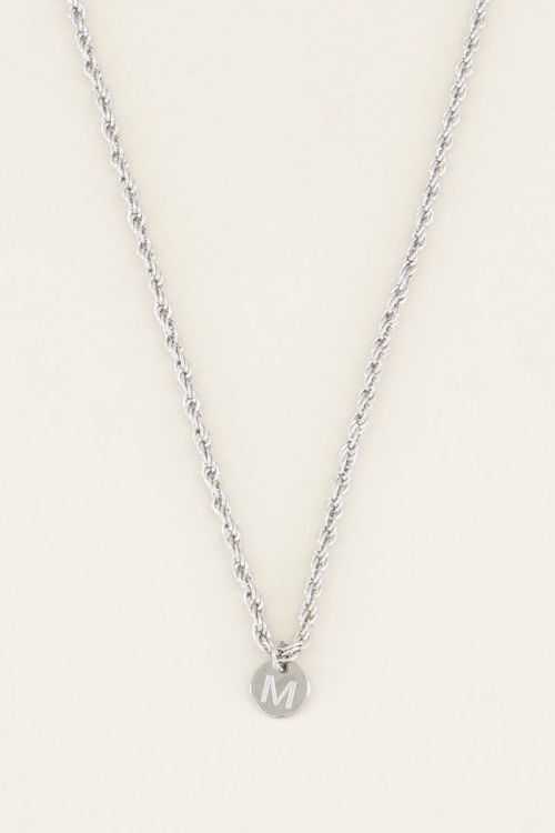 Silberfarbene Halskette mit Initialen, Halsketten mit Initialen, My Jewellery