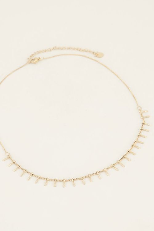 Ketting kleine staafjes, korte ketting My jewellery