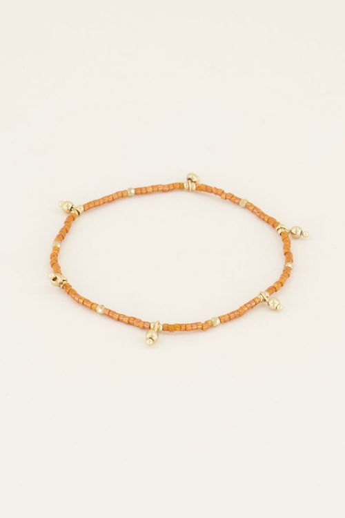 Armband met oranje kralen | Kralen armband bij My Jewellery