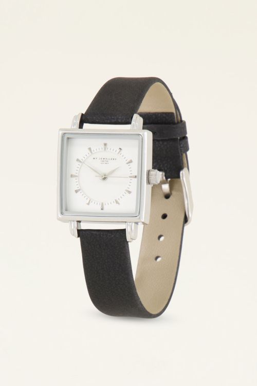 Zwart horloge vierkant | My Jewellery