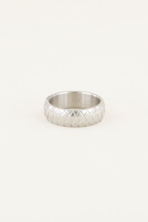 Breiter Drachenschuppen-Siegelring | Breiter Ring | Damenring My Jewellery