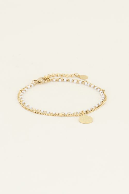 Dubbel armbandje groene kraaltjes | My Jewellery