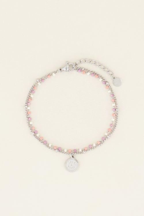 Dubbel armbandje multikleur kraaltjes | My Jewellery