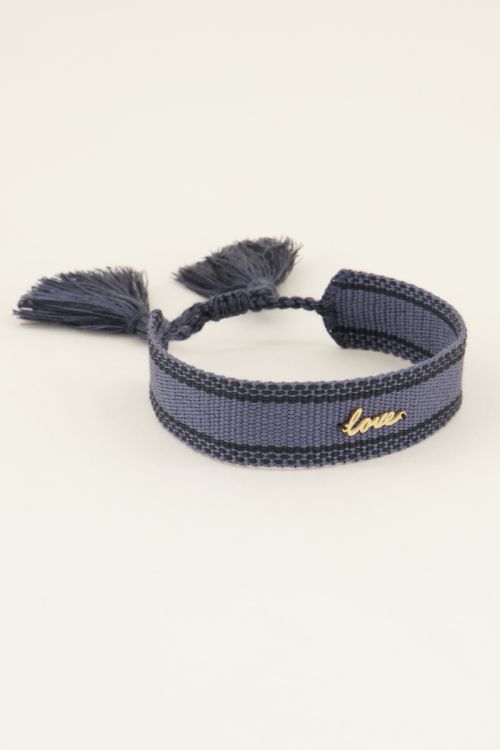 Blauwe bohemian armband love | My Jewellery