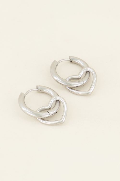 Christian web Klem Open heart earrings | My Jewellery