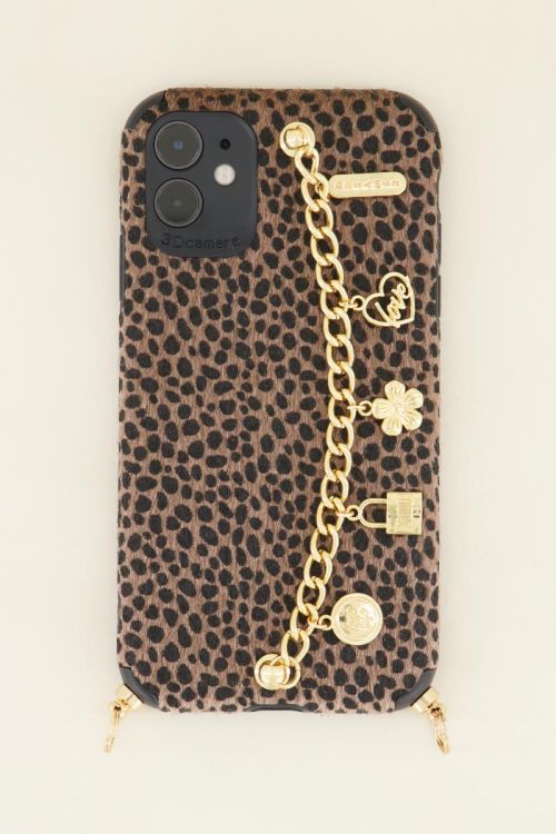 Bruin telefoonhoesje met ketting | My Jewellery