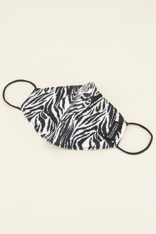 Zwart-wit mondkapje met zebraprint | My Jewellery