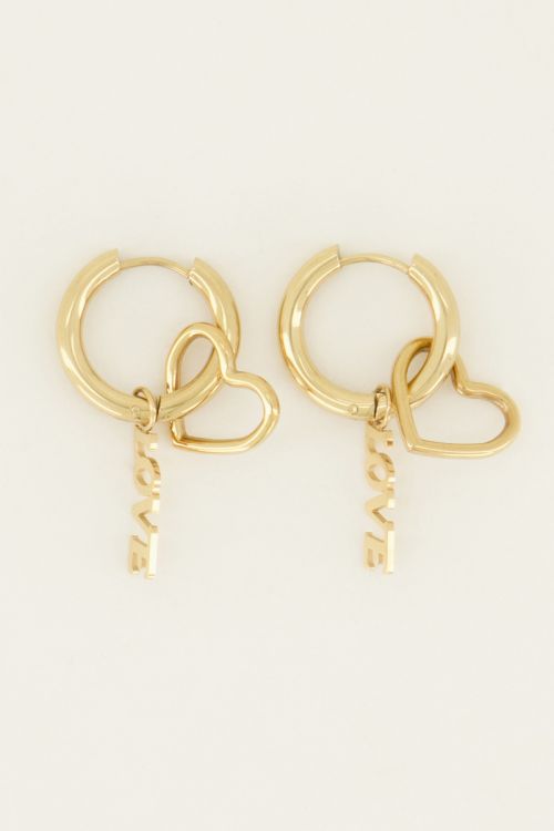Oorringen bedels hartje & love | My Jewellery