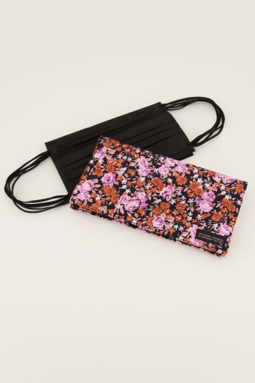 Multikleur mondkapjes houder met bloemen | My Jewellery