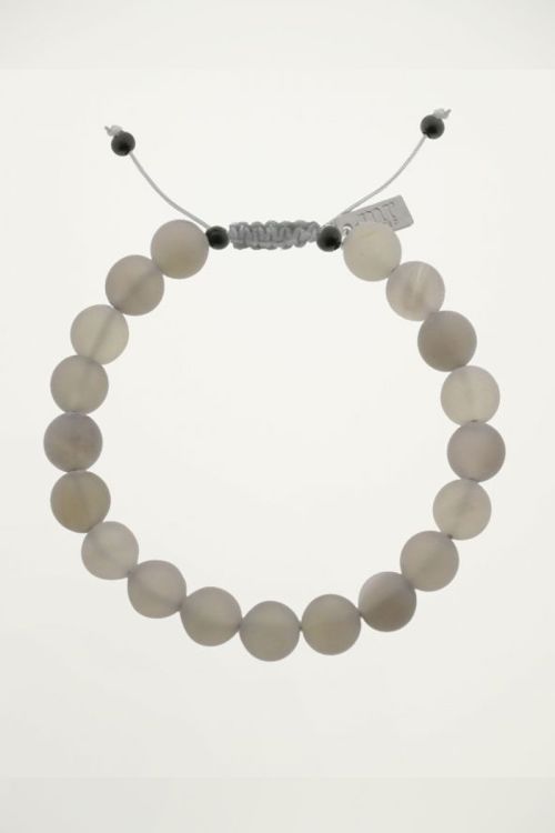Armband kralen grijs heren