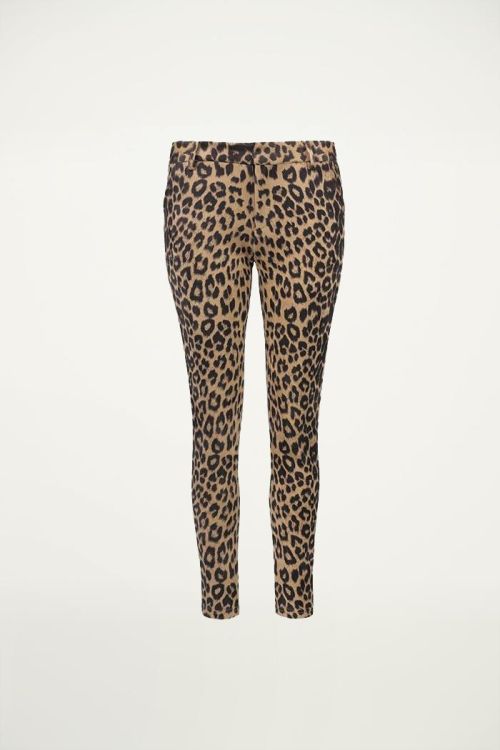 Leopard pantalon suedine zwart bruin