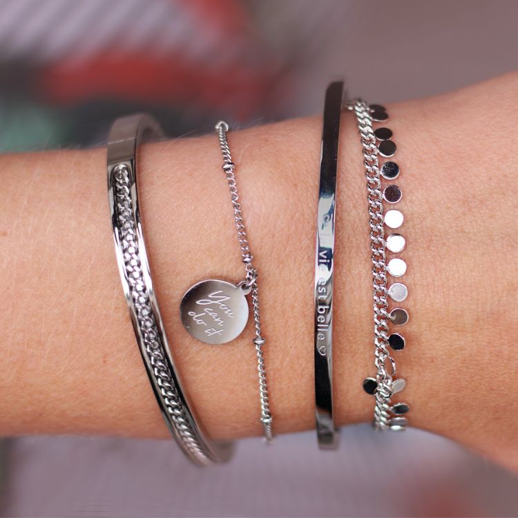 Bangle armband roestvrij staal quote, Armbanden