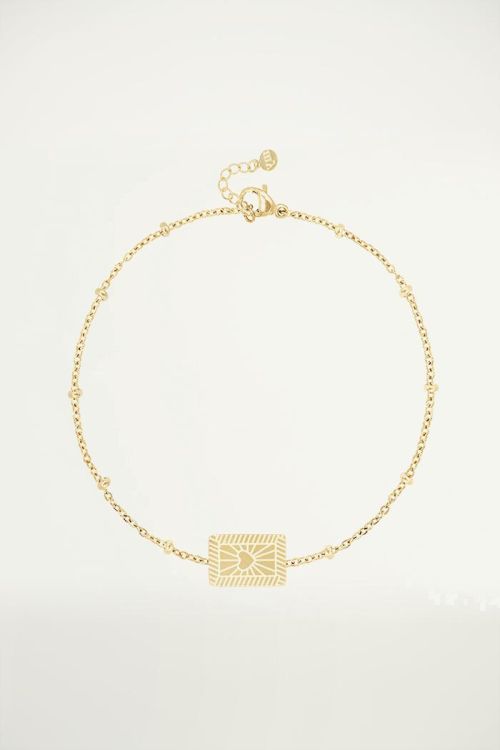 Bedelarmbandje ruit met hartje, armband