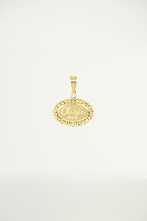 Pendentif ovale avec message, collection custom