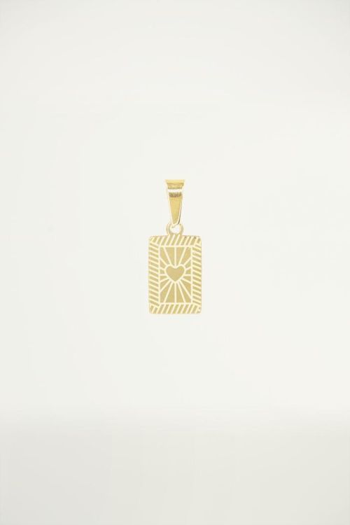 Square charm with heart print, custom collection