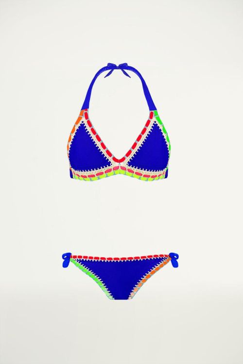 Bikini Ibiza Boho blauw, Triangel bikini