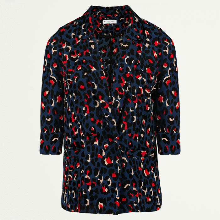 Blazer panterprint donkerblauw, Jassen