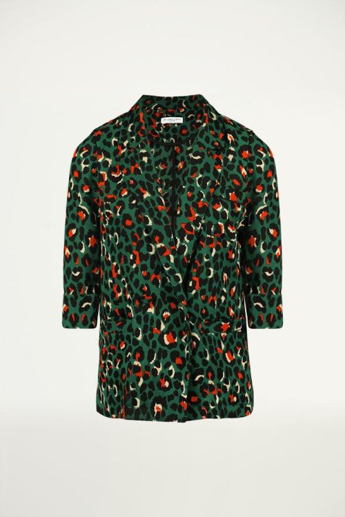 Blazer panterprint donkergroen, Jassen