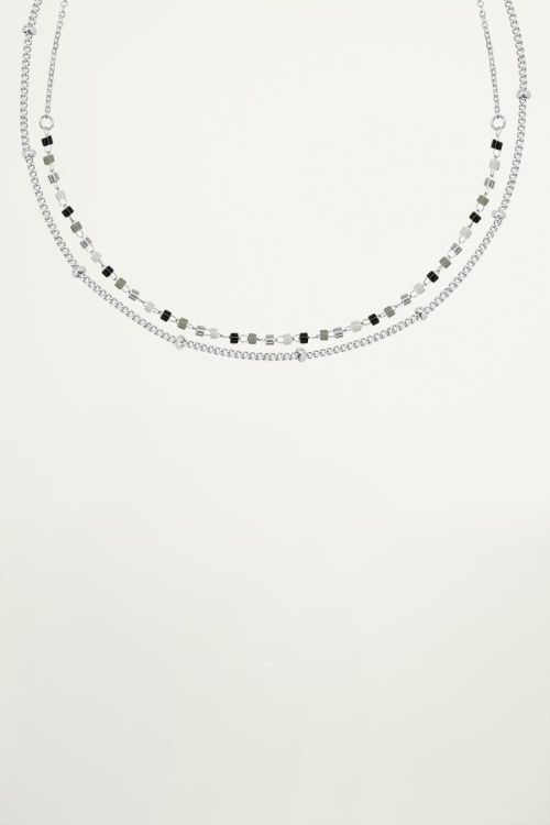 Dubbele ketting neutrale kralen, kralen ketting