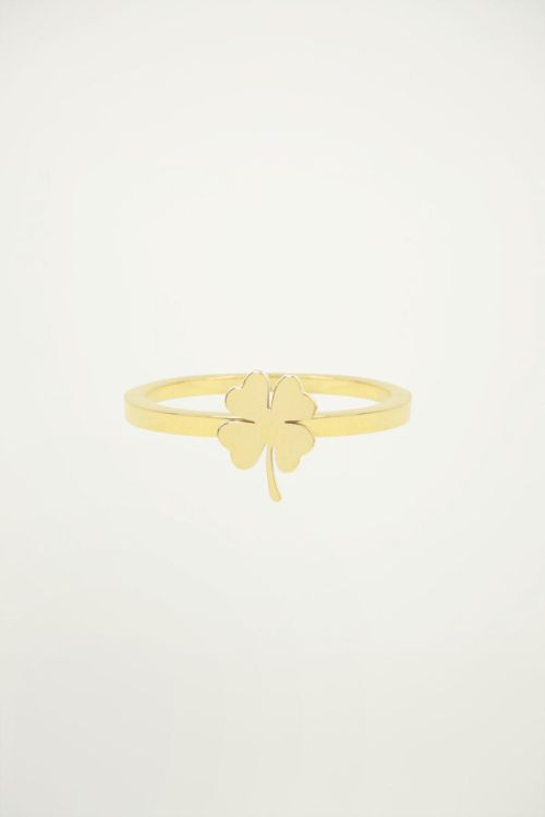 Gouden ring met klaver