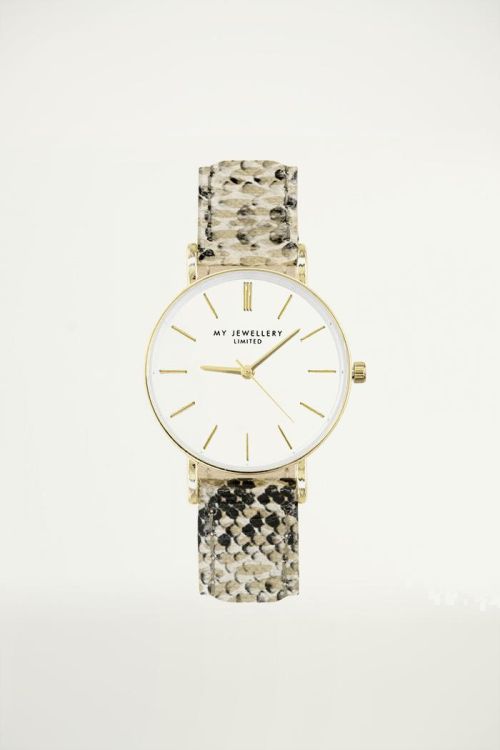 Watch featuring snake print, snake print watch