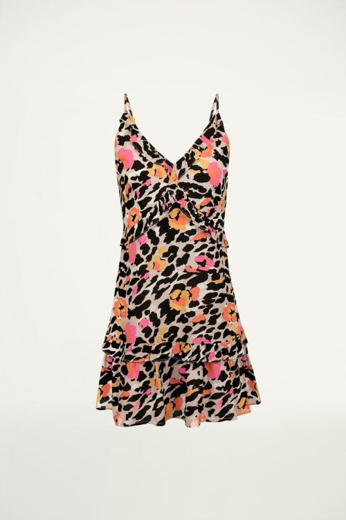 Jurk met spaghettibandjes & luipaardprint, luipaardprint jurk