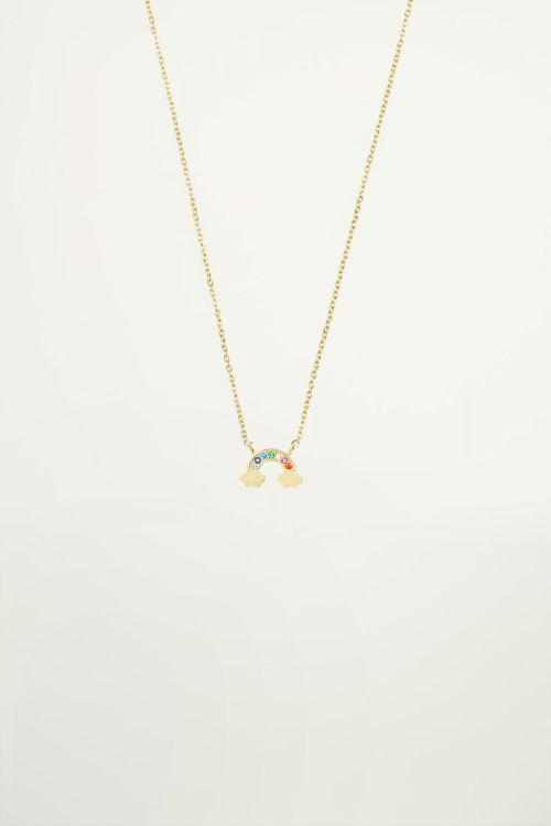 Ketting regenboog strass, ketting strass steentjes