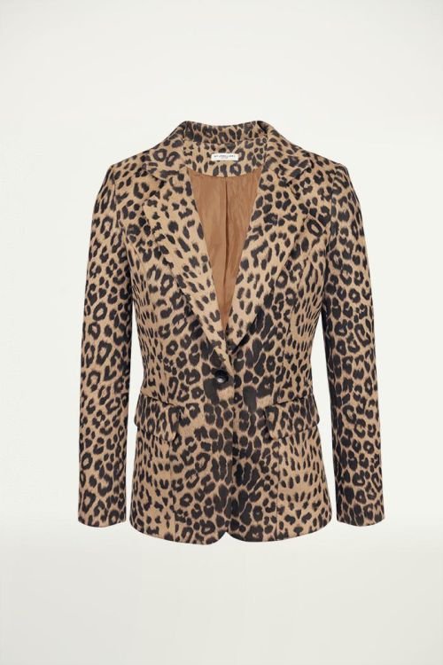 Leopard blazer zwart bruin, Jassen