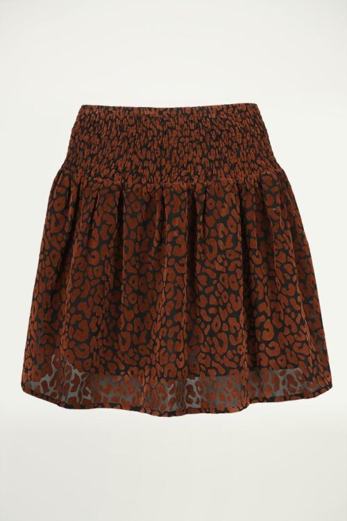 Luipaard Rokje Zwart met Bruine Print, Rokjes