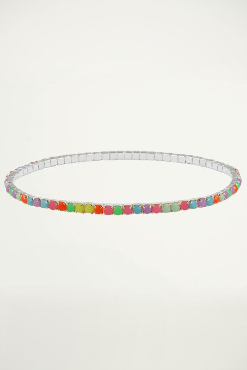 Multikleur armband strass steentjes, multikleur armband