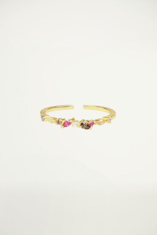 Multikleur ring strass, ring met strass steentjes