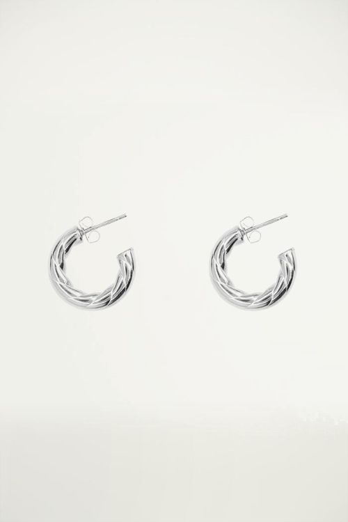 Oorringen open touwpatroon, oorbellen ring klein touwpatroon