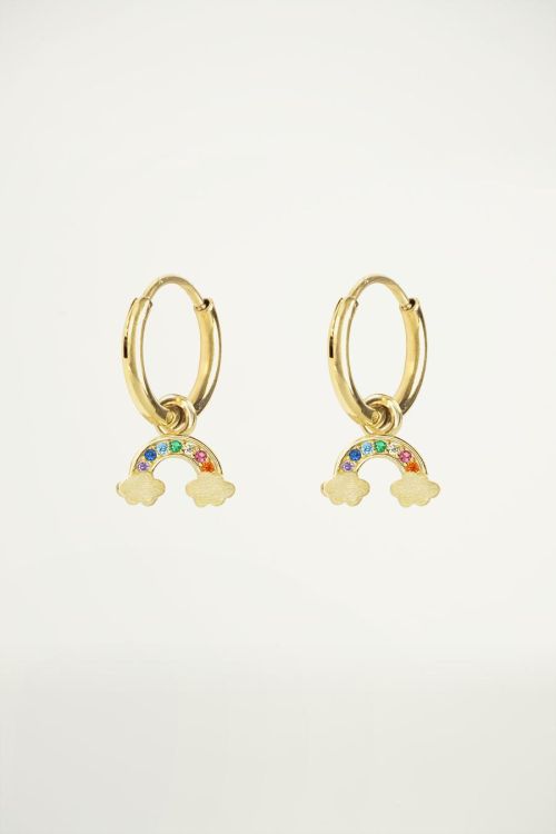 Oorringen strass regenboog, oorbel strass