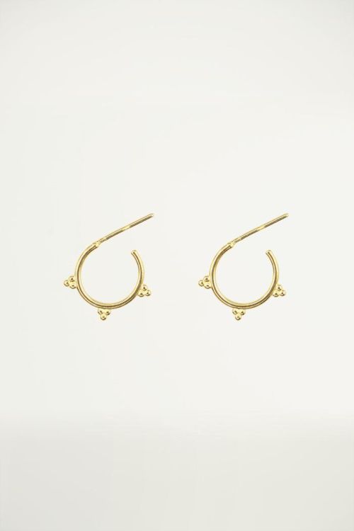 Tiny ball detail earrings, hoop earrings