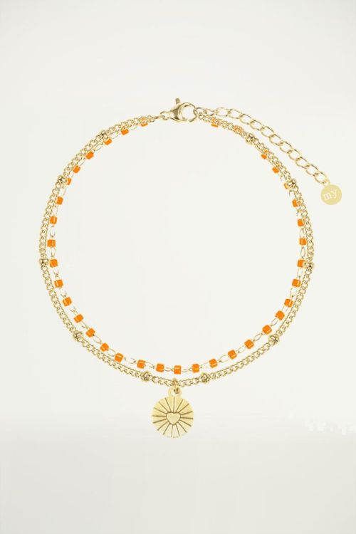 Oranje Armband Ketting & Kralen, Kralenarmband