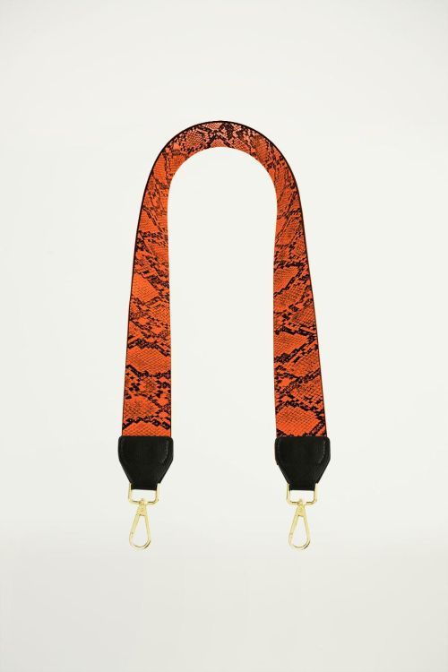 Oranje tashengsel slangenprint, tashengsel