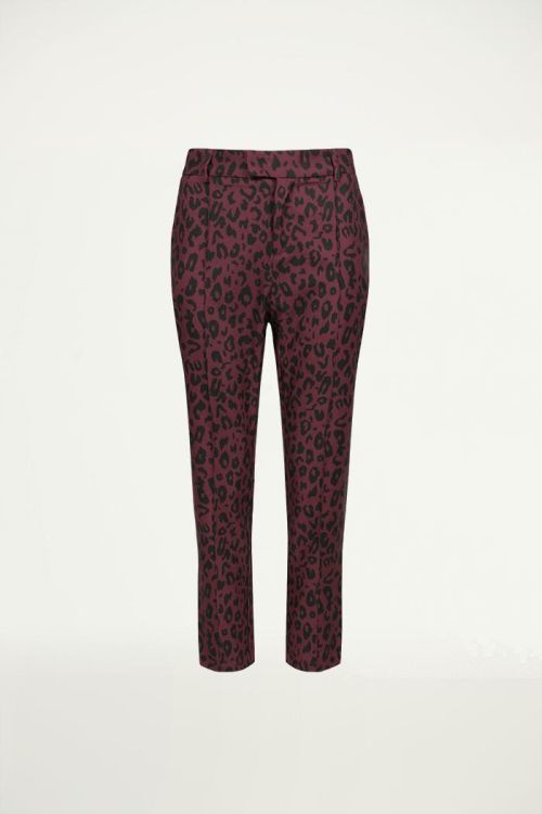 Paarse luipaard pantalon, luipaard broek