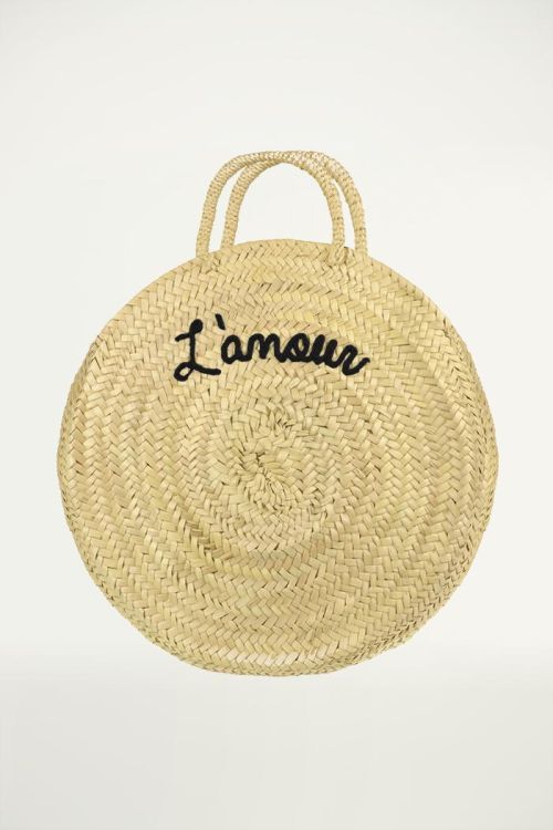 Rieten tas met tekst l'amour, Tassen