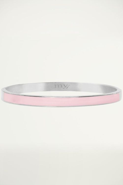 Roze bangle, roestvrijstalen armband