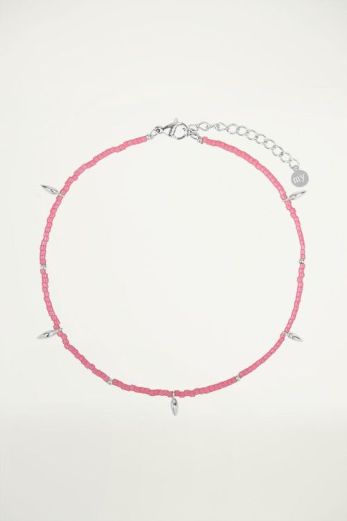 Roze enkelbandje druppels, kralen enkelbandje