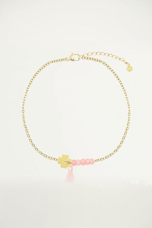 Roze klaver armband, Kralenarmbandjes