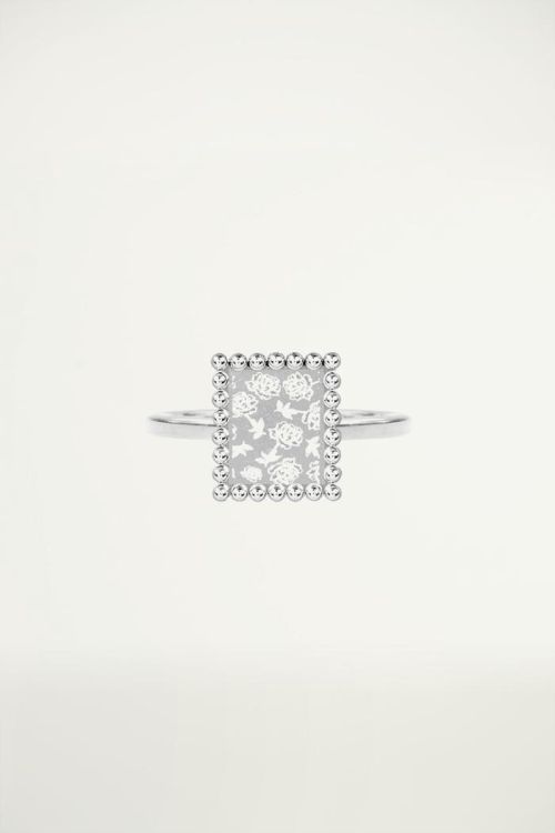 Stalen Ring Vierkant Rozen, Minimalistische Ringen
