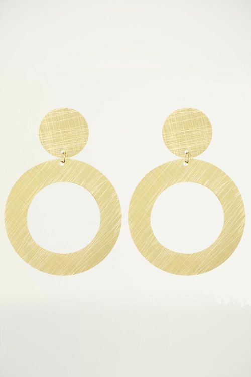 Statement oorhangers grote ring, statement oorbellen