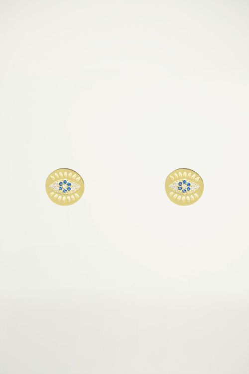 Studs munt oogje strass, studs